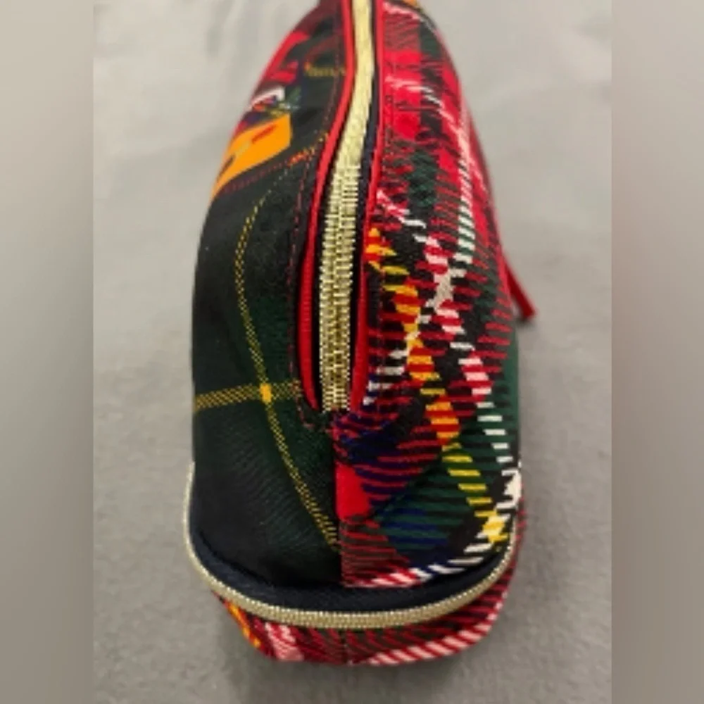 🎄Estée Lauder cloth Christmas make up / travel bag with top & bottom zipper NEW